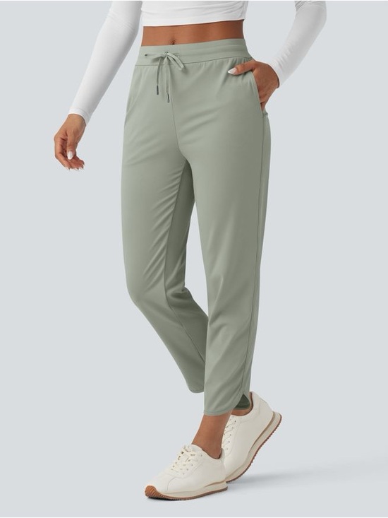 HALARA Pants - NWT Halara Mid Rise Drawstring Curved Hem Quick Dry Golf Tapered Pants - Large